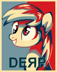 Size: 800x1000 | Tagged: safe, artist:dairry, derpibooru import, derpy hooves, pegasus, pony, backwards letter, derp, female, hope, hope poster, mare, poster, toothy grin