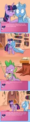 Size: 936x3710 | Tagged: artist:crystal-secret, ask, comic, crying, cyoa, derpibooru import, female, golden oaks library, lesbian, safe, shipping, sparklestrixesandmagic, spike, trixie, tumblr, twilight sparkle, twixie