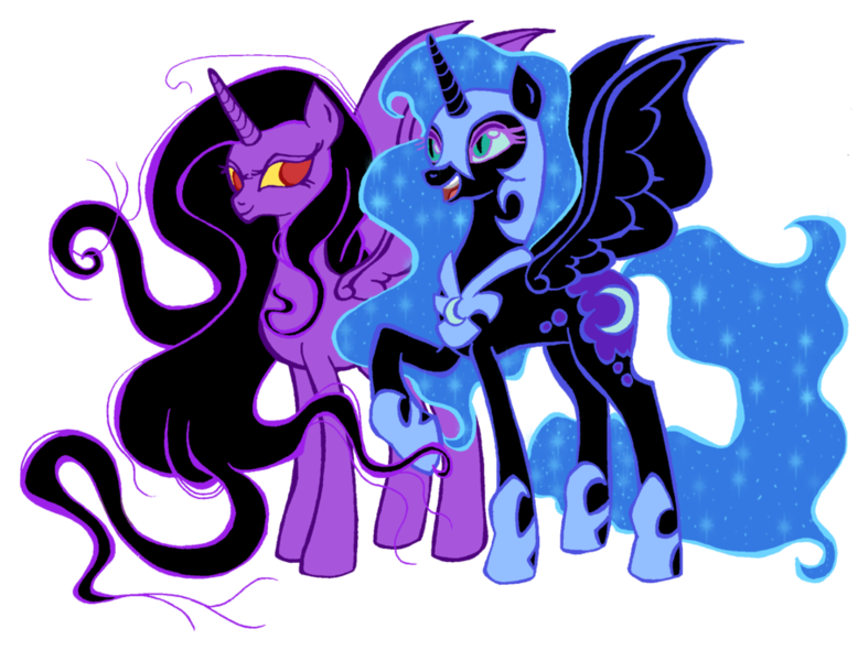 Size: 900x694 | Tagged: artist:iamallyballybee, crossover, derpibooru import, eris, nightmare moon, ponified, safe, sinbad: legend of the seven seas