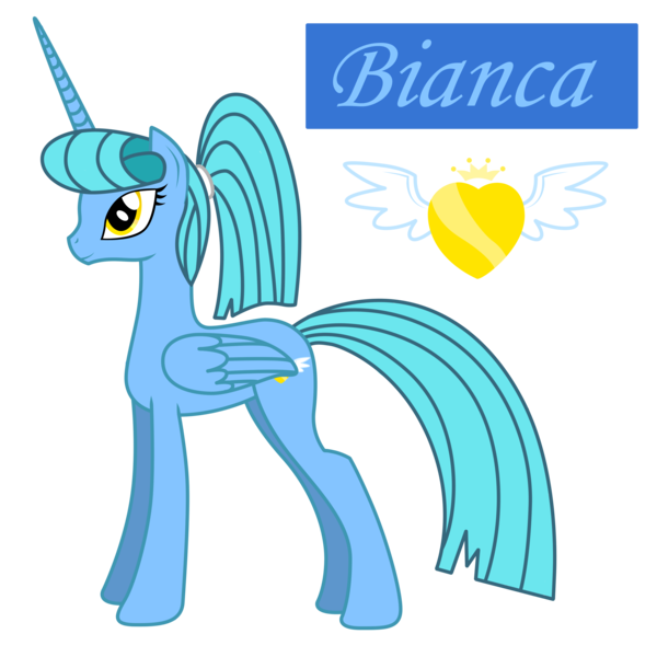 Size: 3543x3543 | Tagged: safe, artist:somashield, derpibooru import, oc, oc:bianca, unofficial characters only, alicorn, pony, alicorn oc, cutie mark, female, horn, mare, tail, wings