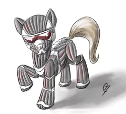 Size: 800x723 | Tagged: safe, artist:zeroseven, derpibooru import, ponified, pony, armor, crysis, looking at you, power suit, solo