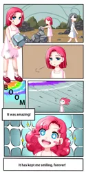 Size: 650x1300 | Tagged: anime, artist:apzzang, clothes, comic, dress, humanized, marble pie, pinkie pie, safe, scene interpretation, sisters, socks, sonic rainboom, the cutie mark chronicles, twins