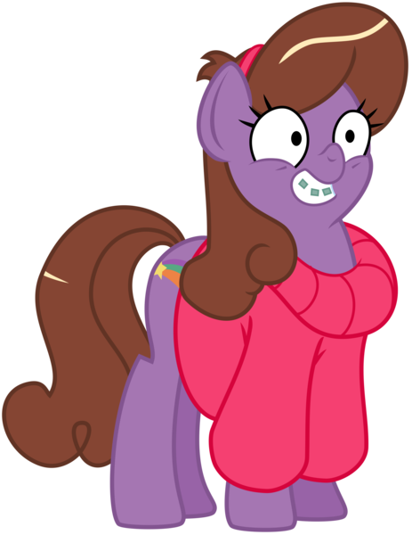 Size: 3000x3890 | Tagged: artist:jeatz-axl, derpibooru import, gravity falls, idw, idw showified, mabel pines, maybelle, ponified, safe, simple background, solo, transparent background, vector