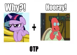 Size: 4344x3132 | Tagged: crack shipping, crossover, crossover shipping, derpibooru import, exploitable meme, female, futurama, male, otp, safe, shipping, straight, twilight sparkle, wtf, zoidberg