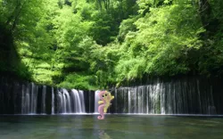 Size: 1920x1200 | Tagged: artist:bryal, derpibooru import, fluttershy, irl, photo, ponies in real life, safe, scenery, water, waterfall