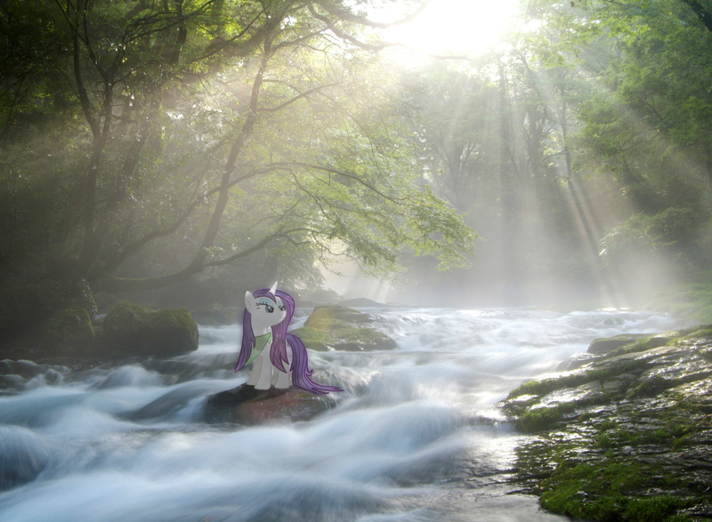 Size: 1280x939 | Tagged: artist:bryal, derpibooru import, irl, photo, ponies in real life, rapids, rarity, safe, solo, wet, wet mane, wet mane rarity