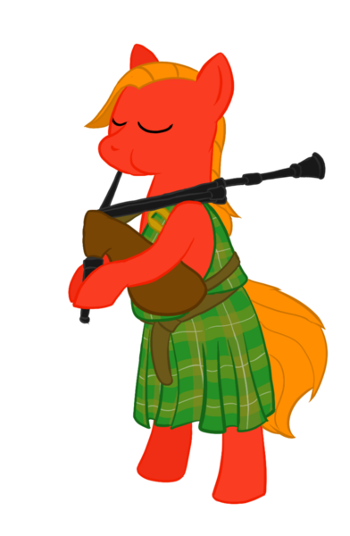 Size: 723x1106 | Tagged: safe, artist:darkhestur, derpibooru import, big macintosh, earth pony, pony, bagpiper, scottish