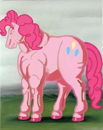 Size: 357x450 | Tagged: artist:1ltdaniels, derpibooru import, edit, fernando botero, horse, parody, pinkie pie, safe, shame, solo