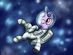 Size: 2000x1500 | Tagged: safe, artist:pirill, derpibooru import, north star, pony, astronaut, female, solo, space, spacesuit