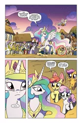 Size: 1065x1598 | Tagged: safe, derpibooru import, idw, apple bloom, davenport, derpy hooves, doctor whooves, mayor mare, raven, scootaloo, sweetie belle, time turner, wild fire, oc, oc:mandopony, pegasus, pony, spoiler:comic, spoiler:comic07, comic, female, male, mandofire, mare, shipping, straight, tempting fate