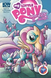 Size: 2063x3131 | Tagged: angel bunny, artist:agnesgarbowska, butterfly, comic, costume, cover, fluttershy, idw, safe, superhero