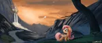 Size: 1024x435 | Tagged: artist:auroriia, canterlot, derpibooru import, fluttershy, safe