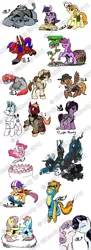 Size: 800x2193 | Tagged: safe, artist:gimoody, derpibooru import, berry punch, berryshine, carrot top, fido, fluttershy, golden harvest, pinkie pie, queen chrysalis, rarity, scootaloo, spitfire, sweetie belle, twilight sparkle, oc, oc:calamity, changeling, diamond dog, earth pony, pegasus, pony, unicorn, fallout equestria, fanfic, battle saddle, cloud, cowboy hat, dashite, do not steal, eyes closed, fanfic art, female, flying, gun, hat, hooves, lying down, male, mare, on a cloud, rifle, sitting, sitting on cloud, smiling, spread wings, stallion, standing, teeth, wall of watermarks, watermark, weapon, wings