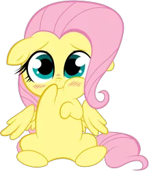 Size: 5000x5725 | Tagged: absurd resolution, artist:stepandy, blushing, chibi, cute, daaaaaaaaaaaw, derpibooru import, diabetes, floppy ears, fluttershy, hnnng, looking at you, safe, shyabetes, simple background, sitting, smiling, solo, spread wings, :t, transparent background, vector