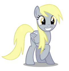 Size: 882x907 | Tagged: dead source, safe, artist:overmare, derpibooru import, derpy hooves, pegasus, pony, faic, female, mare, raised hoof, simple background, smiling, solo, transparent background, underp, vector