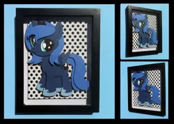 Size: 1060x753 | Tagged: safe, artist:the-paper-pony, derpibooru import, princess luna, pony, custom, filly, irl, papercraft, photo, shadowbox, solo, woona, younger