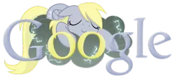 Size: 1024x457 | Tagged: safe, artist:ssumppg, derpibooru import, derpy hooves, pegasus, pony, cloud, female, google, logo, mare, sleeping