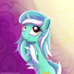 Size: 800x800 | Tagged: safe, artist:cheshiresdesires, derpibooru import, lyra heartstrings, pony, unicorn, abstract background, alternate hairstyle, bipedal, cute, heart eyes, messy mane, smiling, solo, wingding eyes