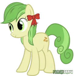 Size: 887x900 | Tagged: alternate hairstyle, apple family member, apple fritter, artist:flash-draw, bow, derpibooru import, safe, simple background, solo, transparent background, vector