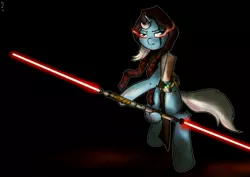Size: 2220x1570 | Tagged: anakin skywalker, artist:distoorted, crossover, darth maul, darth vader, derpibooru import, double lightsaber, lightsaber, safe, scar, sith, sith assassin, sith inquisitor, star wars, trixie, weapon