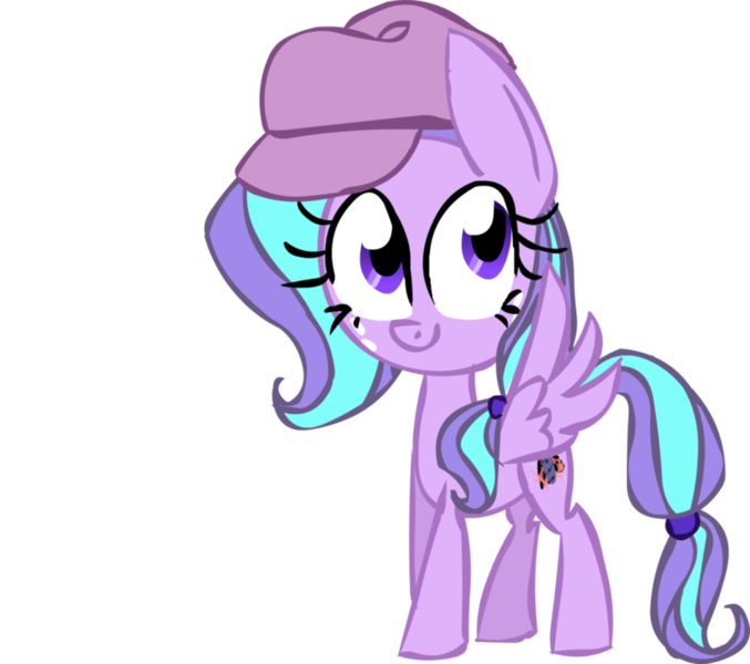 Size: 949x841 | Tagged: safe, artist:mushroomcookiebear, derpibooru import, flitterheart, oc, unofficial characters only, pegasus, pony, hat, solo