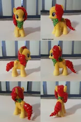 Size: 730x1095 | Tagged: safe, artist:chibisilverwings, derpibooru import, oc, oc:custard cream, unofficial characters only, earth pony, pony, bandana, brushable, custom, figure, toy