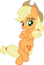 Size: 1600x2356 | Tagged: safe, artist:daydreamsyndrom, derpibooru import, applejack, pony, the crystal empire, bipedal, bipedal leaning, cool, crossed arms, crossed legs, leaning, simple background, transparent background, underhoof, vector