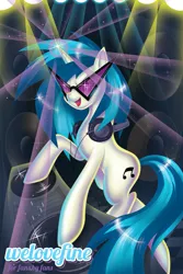 Size: 667x1000 | Tagged: artist:hezaa, derpibooru import, safe, turntable, vinyl scratch, welovefine