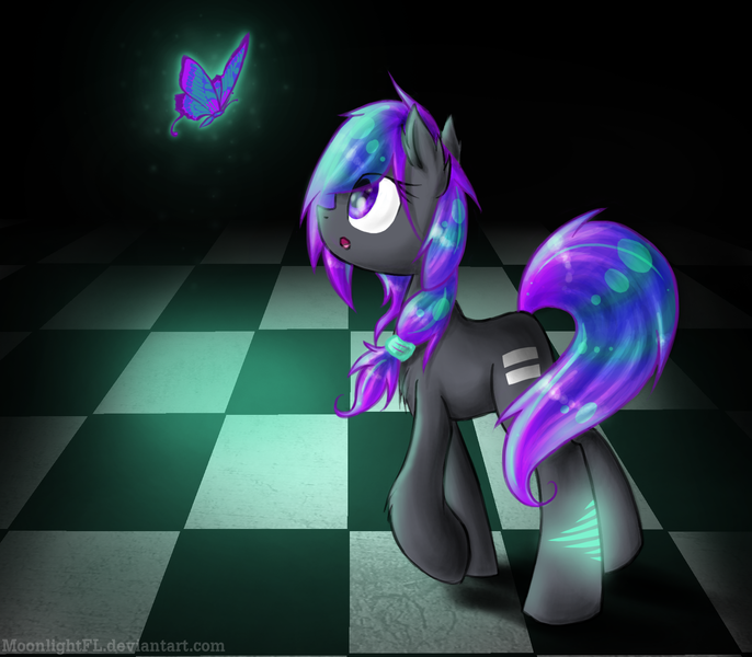 Size: 1600x1400 | Tagged: safe, artist:moonlightfl, derpibooru import, oc, unofficial characters only, butterfly, earth pony, pony, dark, gentamecina, psychiatric