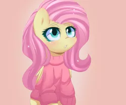 Size: 1200x1000 | Tagged: artist:camellia, clothes, derpibooru import, fluttershy, safe, solo, sweater, sweatershy, turtleneck