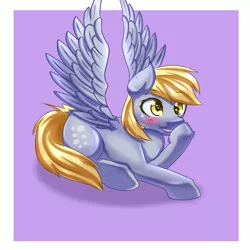 Size: 5000x5000 | Tagged: safe, artist:camellia, derpibooru import, derpy hooves, pegasus, pony, absurd resolution, blushing, female, mare, simple background, solo
