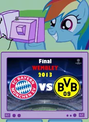 Size: 563x771 | Tagged: 2013, artist:rodriguez, bayern munich, borussia dortmund, derpibooru import, exploitable meme, final wembley, football, rainbow dash, safe, tv meme, uefa champions league