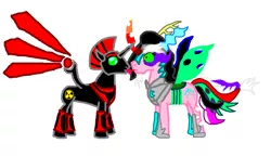 Size: 1029x592 | Tagged: artist needed, derpibooru import, niggerultima, oc, oc:niggertron, poni licking poni, red and black oc, safe, shipping, tiaratron, tiara ultima, unofficial characters only