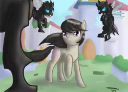 Size: 936x670 | Tagged: artist:katrina-mae, canterlot, changeling, derpibooru import, octavia melody, once upon a time in canterlot, safe