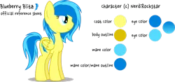 Size: 1309x611 | Tagged: safe, artist:blueblitzie, derpibooru import, oc, oc:blueberry blitz, unofficial characters only, pegasus, pony, reference sheet, simple background, solo, transparent background