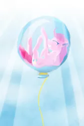 Size: 1000x1500 | Tagged: artist:spiritofthwwolf, balloon, derpibooru import, pinkie pie, pinkie pie trapped in a balloon, safe, solo, then watch her balloons lift her up to the sky
