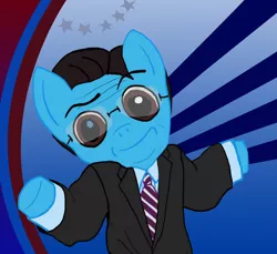 Size: 900x823 | Tagged: artist:maymien, clothes, derpibooru import, glasses, looking at you, ponified, safe, shrug, shrugpony, stephen colbert, suit