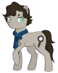 Size: 795x1004 | Tagged: artist:pms-ka, bbc sherlock, clothes, derpibooru import, ponified, safe, scarf, sherlock holmes