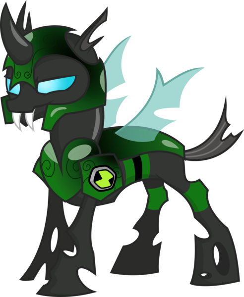 Size: 1280x1560 | Tagged: artist:zimvader42, ben 10, changeling, crossover, derpibooru import, safe, simple background, transparent background, vector