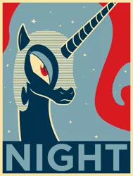 Size: 1545x2039 | Tagged: artist:equestria-election, dead source, derpibooru import, hope poster, night, nightmare moon, propaganda, safe, solo