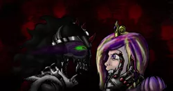 Size: 1741x918 | Tagged: artist:darkone10, derpibooru import, grimdark, humanized, king sombra, king zombra, lich, nightmare fuel, princess cadance