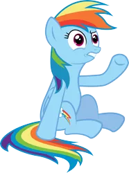 Size: 7836x10559 | Tagged: safe, artist:mrcabezon, derpibooru import, rainbow dash, absurd resolution, confused, simple background, sitting, solo, transparent background, vector, wtf