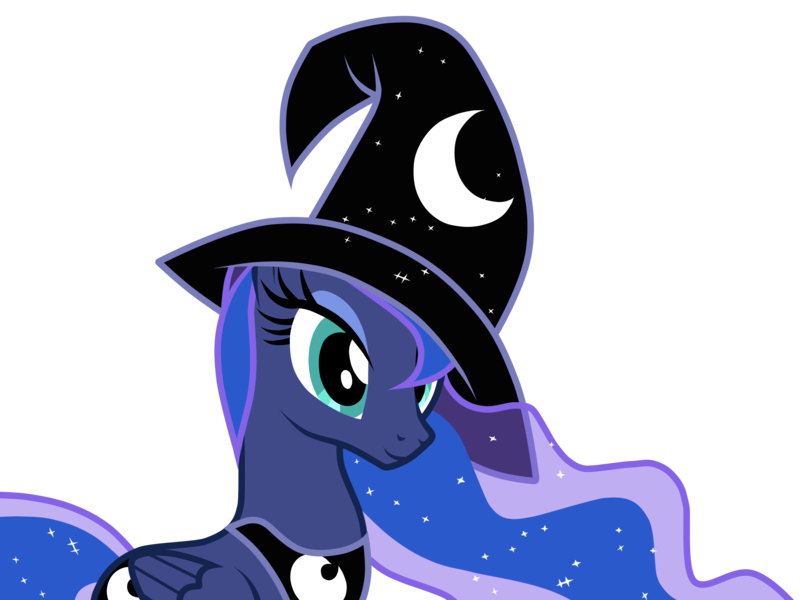 Size: 3520x2643 | Tagged: artist:junkiesnewb, derpibooru import, hat, princess luna, safe, simple background, solo, transparent background, vector, wizard hat