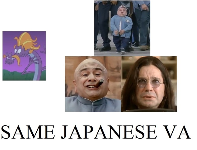 Size: 950x726 | Tagged: austin powers, austin powers in goldmember, danny devito, derpibooru import, exploitable meme, hiroshi iwasaki, japanese, mini-me, ozzy osbourne, safe, same voice actor, steven magnet