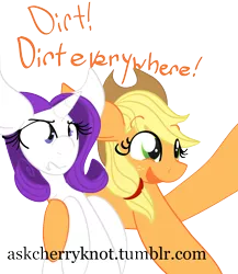 Size: 1250x1440 | Tagged: safe, artist:cherryknot, derpibooru import, applejack, rarity, 30 minute art challenge, x x everywhere