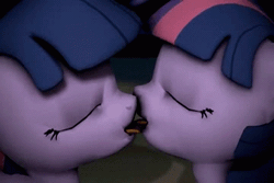 Size: 360x240 | Tagged: 3d, animated, artist:twily404, derpibooru import, female, kissing, lesbian, love, selfcest, shipping, sloppy kissing, source filmmaker, suggestive, twilight sparkle, twitwi, twolight, video at source, youtube link
