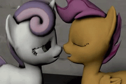 Size: 360x240 | Tagged: 3d, animated, artist:twily404, cutie mark, derpibooru import, female, filly, foalcon, kissing, lesbian, love, scootabelle, scootaloo, shipping, sloppy kissing, source filmmaker, source needed, suggestive, sweetie belle, useless source url, video at source, youtube link