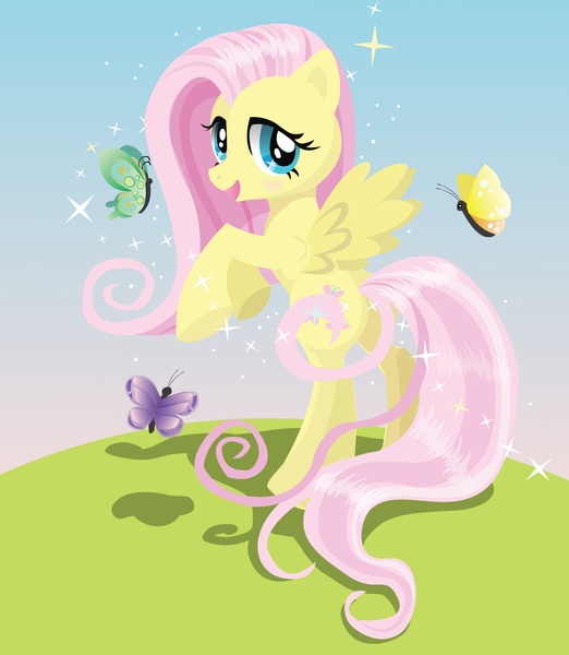 Size: 2012x2312 | Tagged: artist:monsterswonderland, butterfly, derpibooru import, fluttershy, safe, solo