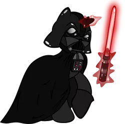 Size: 1549x1531 | Tagged: artist:kannatc, crossover, darth vader, derpibooru import, lightsaber, ponified, safe, solo, star wars