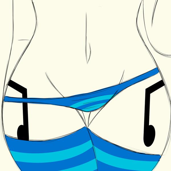 Size: 2000x2000 | Tagged: anthro, belly button, blue underwear, clothes, derpibooru import, panties, panties pulled down, socks, striped socks, striped underwear, suggestive, underwear, vinyl scratch, wide hips